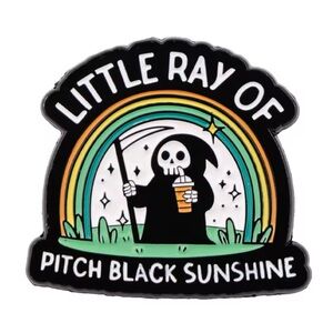 Little Ray of Pitch Black Sunshine Grim Reaper Enamel Pin